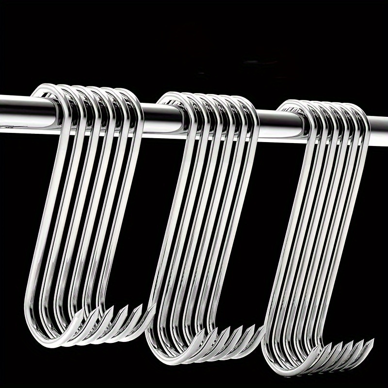 Visland 10PCS Meat Hooks, Heavy Duty Stainless Steel Butcher Hook, S-Hooks  for Meat Processing, Hanging Beef, Smoking Ribs, Drying