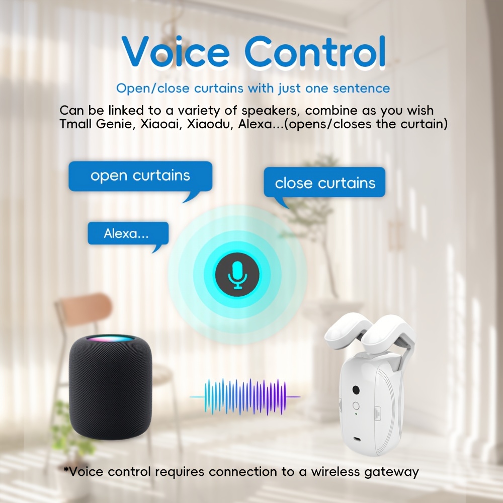 Automatic Curtain Opener Closer Robot Wireless Smart Curtain Motor Timer  APP Voice Control Smart Home bluetooth-compatible