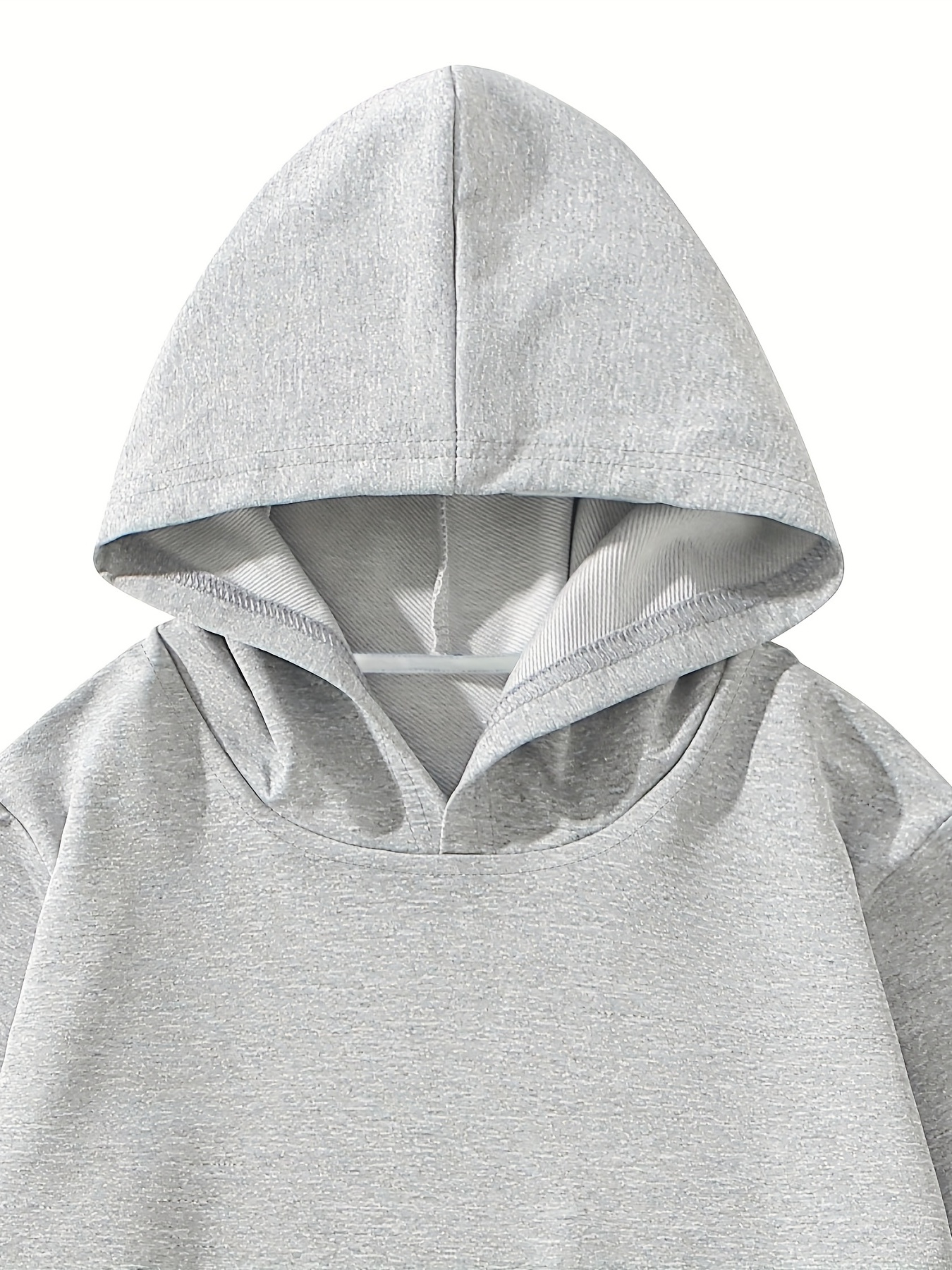 Boys Plain Color Hooded Sweatshirt Pocket Long Sleeve Temu