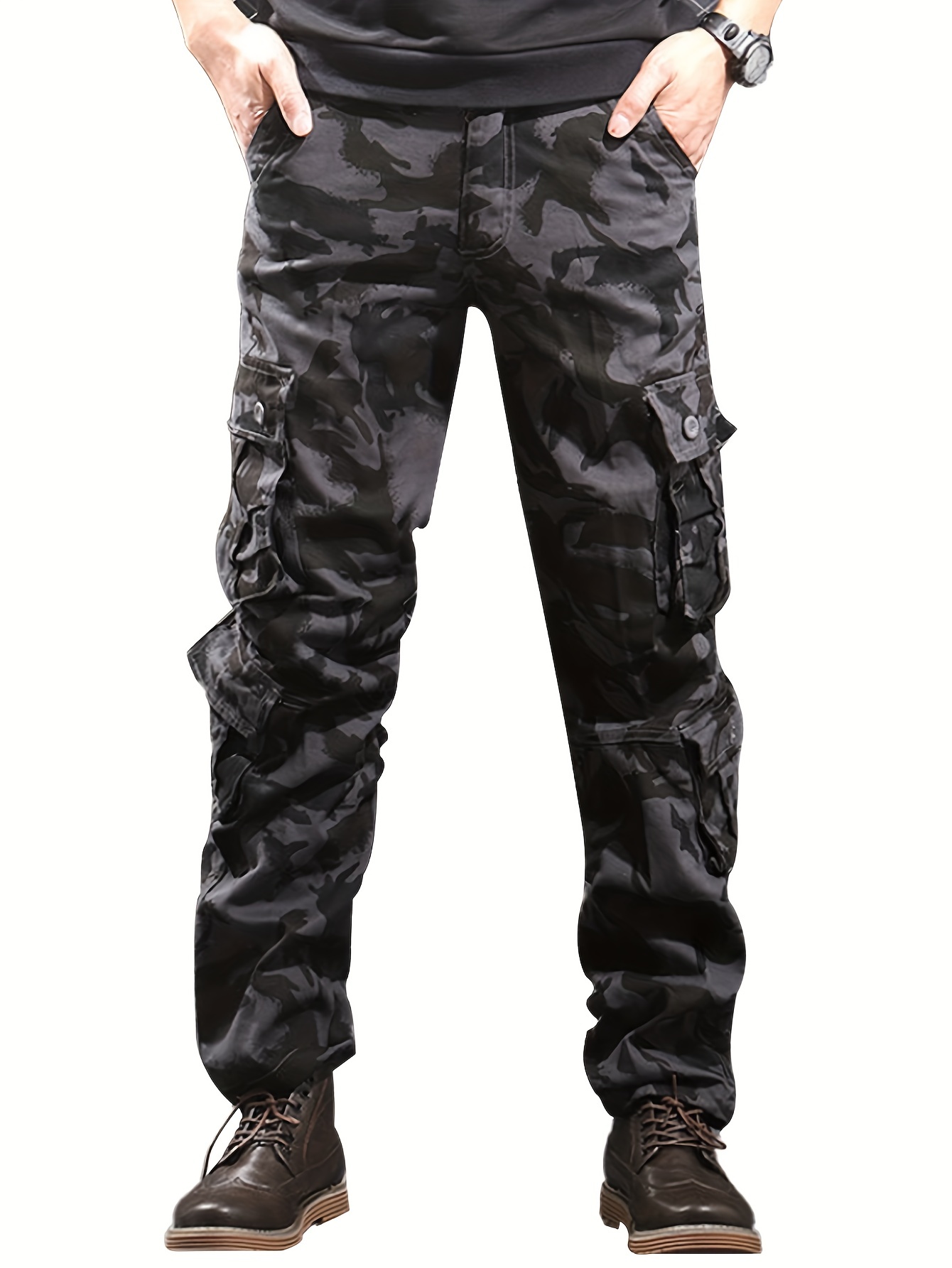 Pantalones militares casuales para hombre Camo Cargo Pantalones de