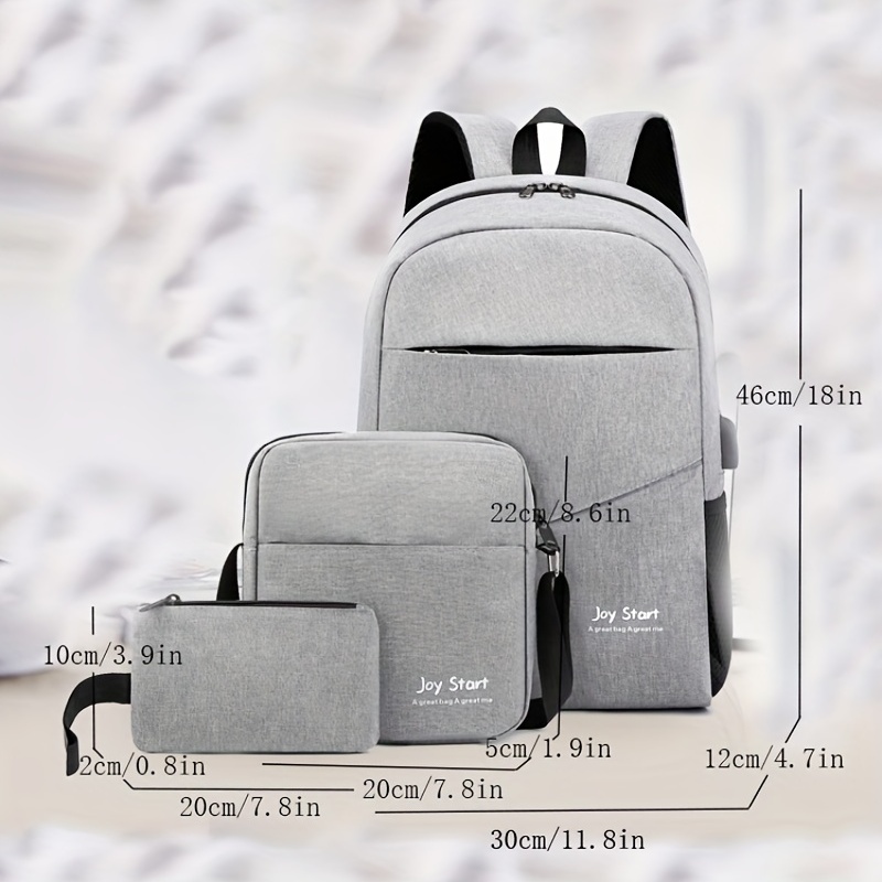 3Pcs Laptop Backpack Set School Bag Crossbody Bag & Coin Purse