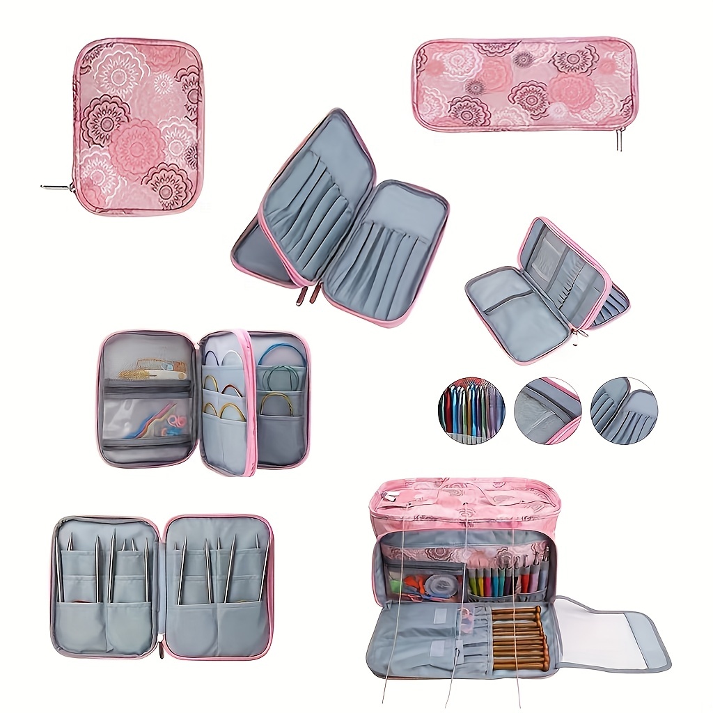 MEKBOK Knitting Organizer Portable Knitting Yarn Storage Bag With
