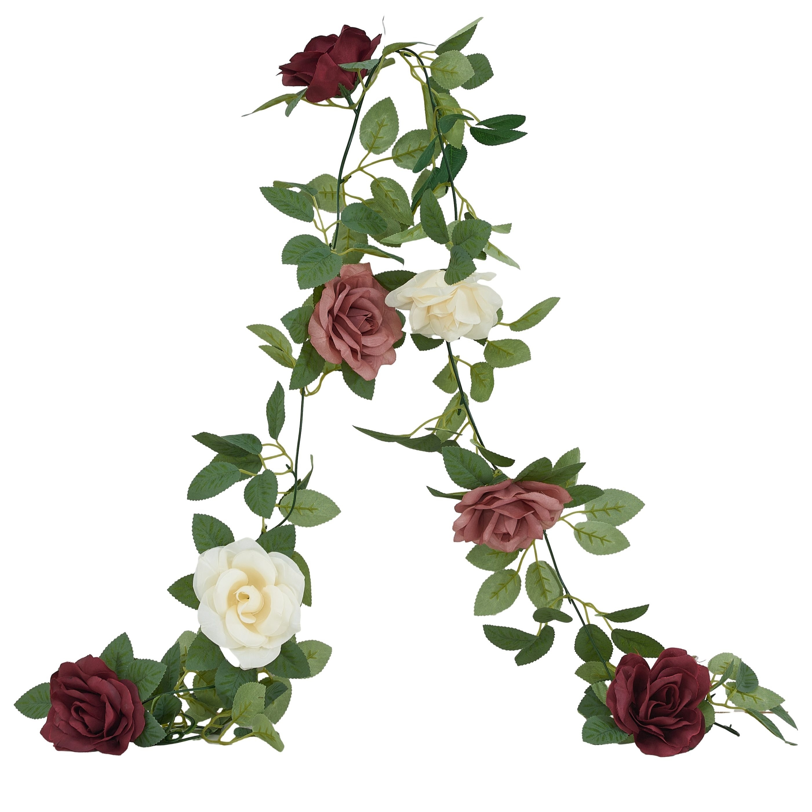 1.9 Meters Of Rose Vine With 7 Flowers