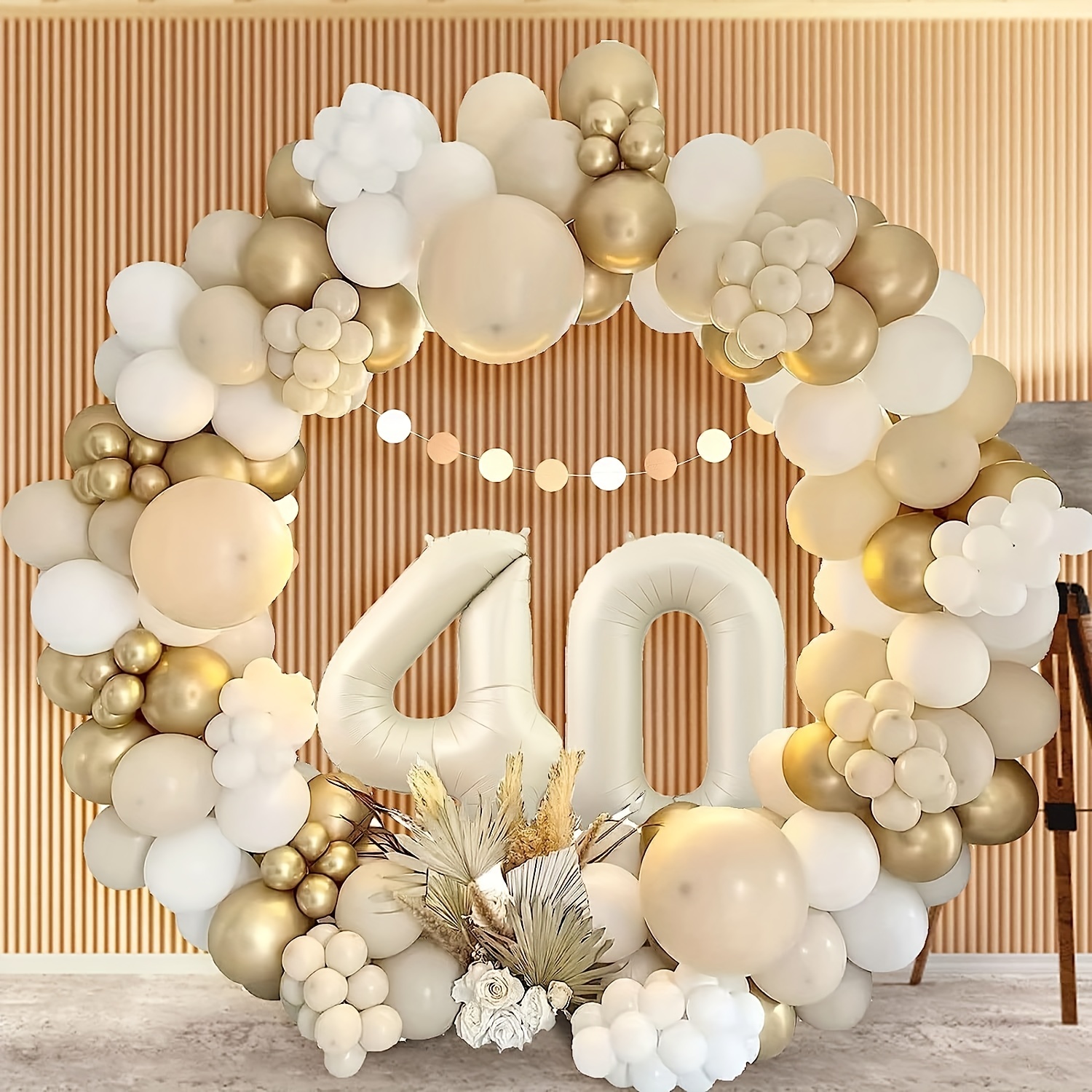 Globos 40 Años Cumpleaños, Oro Beige 40 Cumpleaños Niña Mujer, Decoraciones  Fiesta 40er Globos Cumpleaños, Guirnalda y globos para Niño y Hombres :  : Hogar y cocina