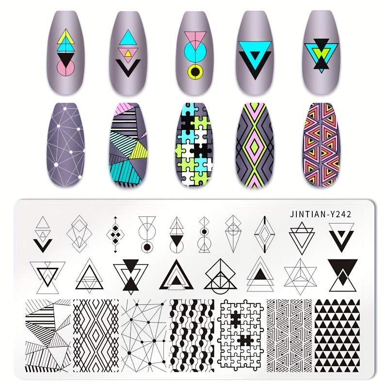 Nail Stamping Plates Nail Polish Template Flower Geometry Manicure Stencils  *