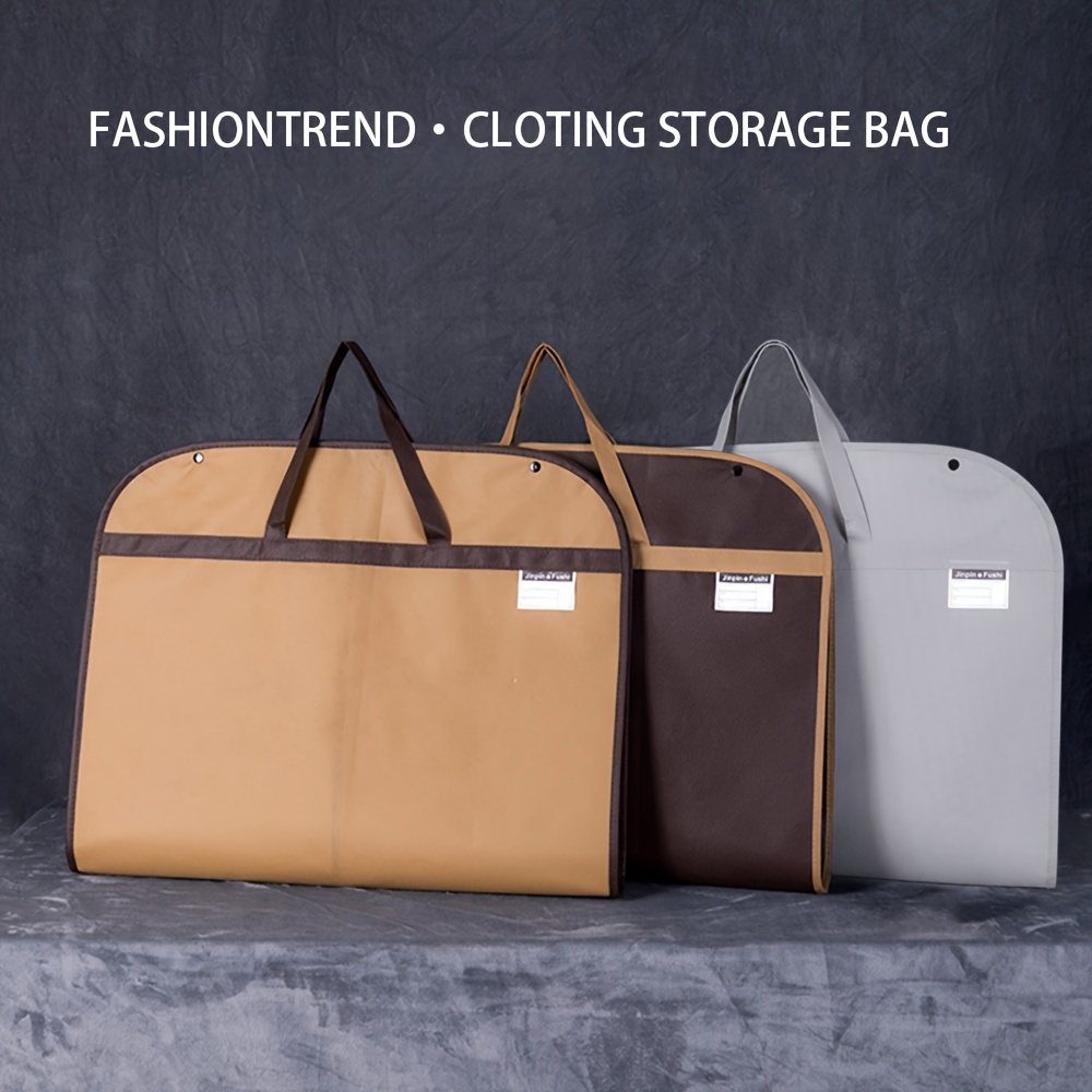 fabric garment storage bag with zipper closure portable foldable dustproof moisture proof suit cover for wedding dress coats clothes organizer details 1