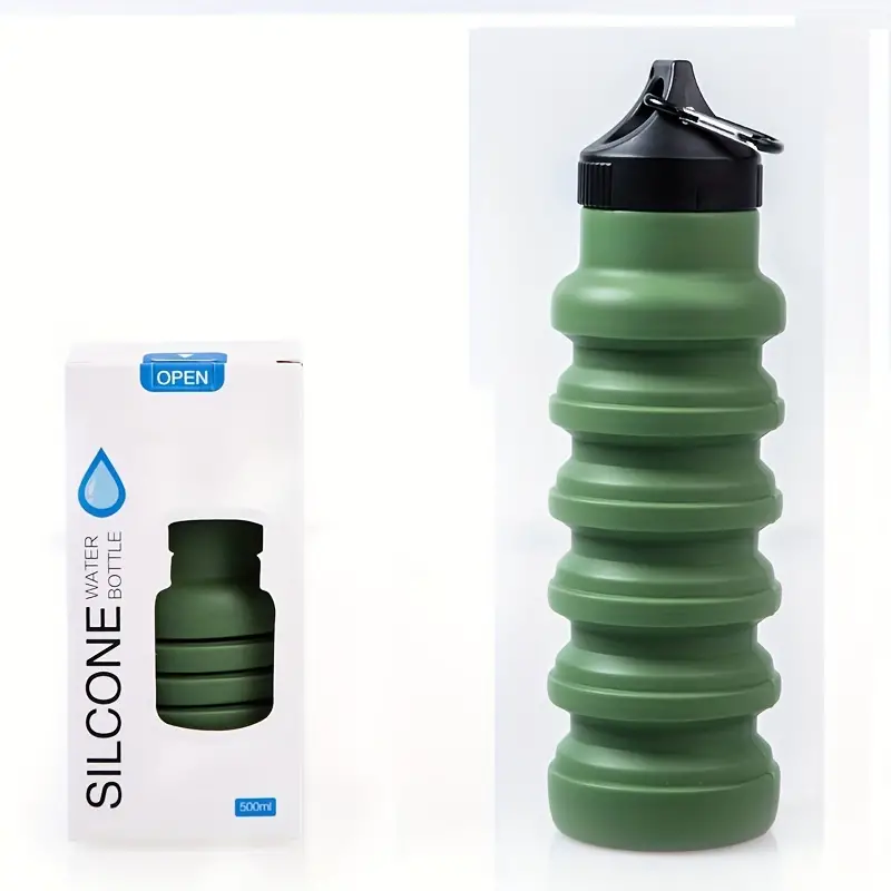 Solid Color Silicone Water Bottle Spill Proof Bottles - Temu