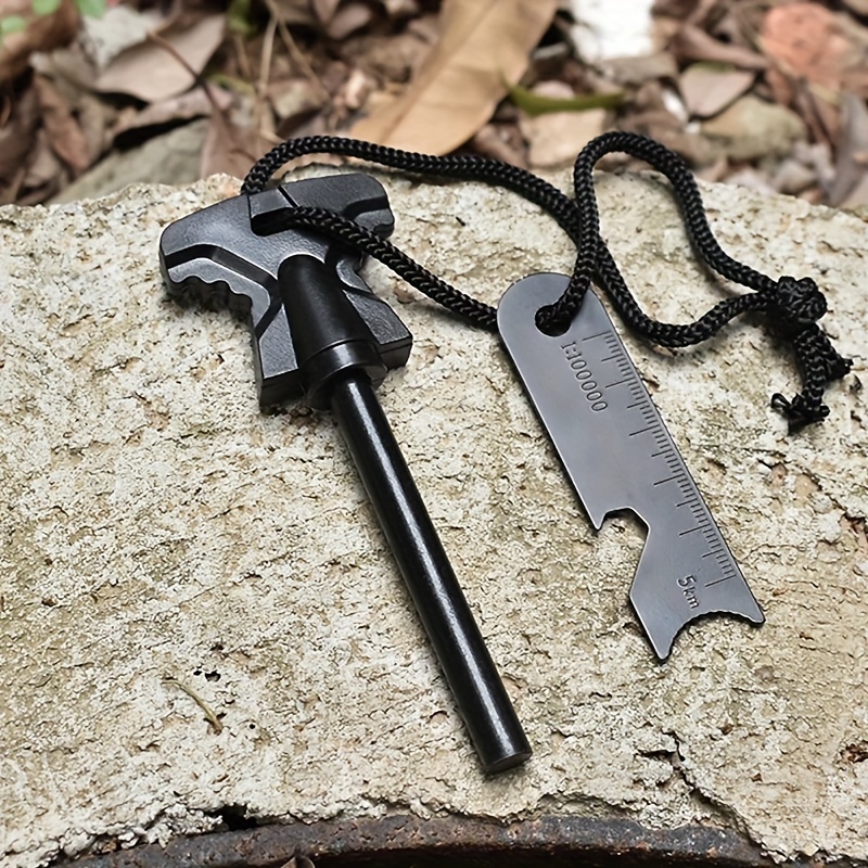 Kit de iniciación de fuego de pedernal y acero para campamento/senderismo,  [6 x 1/2 pulgadas] Herramienta de supervivencia de arranque de fuego ferro