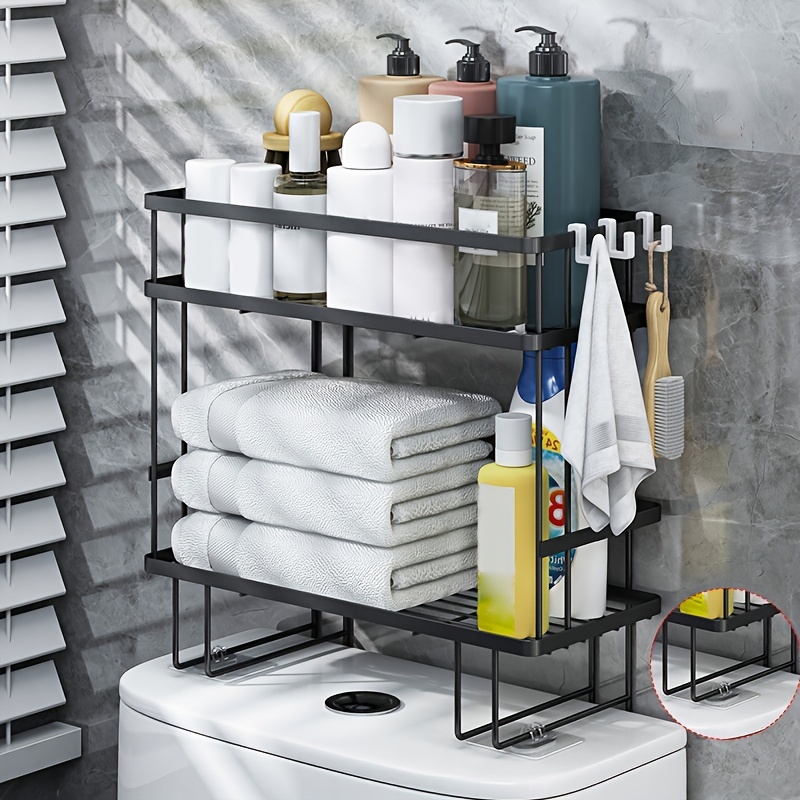 Estantes de baño Soporte de soporte de almacenamiento de ducha sin taladro  de montaje en pared para WC Champú Organizador Accesorios de baño