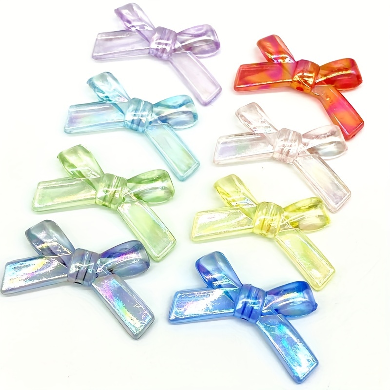 20pcs 9.7*17.9mm Small Bow Colorful Acrylic Beads For Jewelry Making DIY  Special Jewelry Decorations Handmade Craft Supplies
