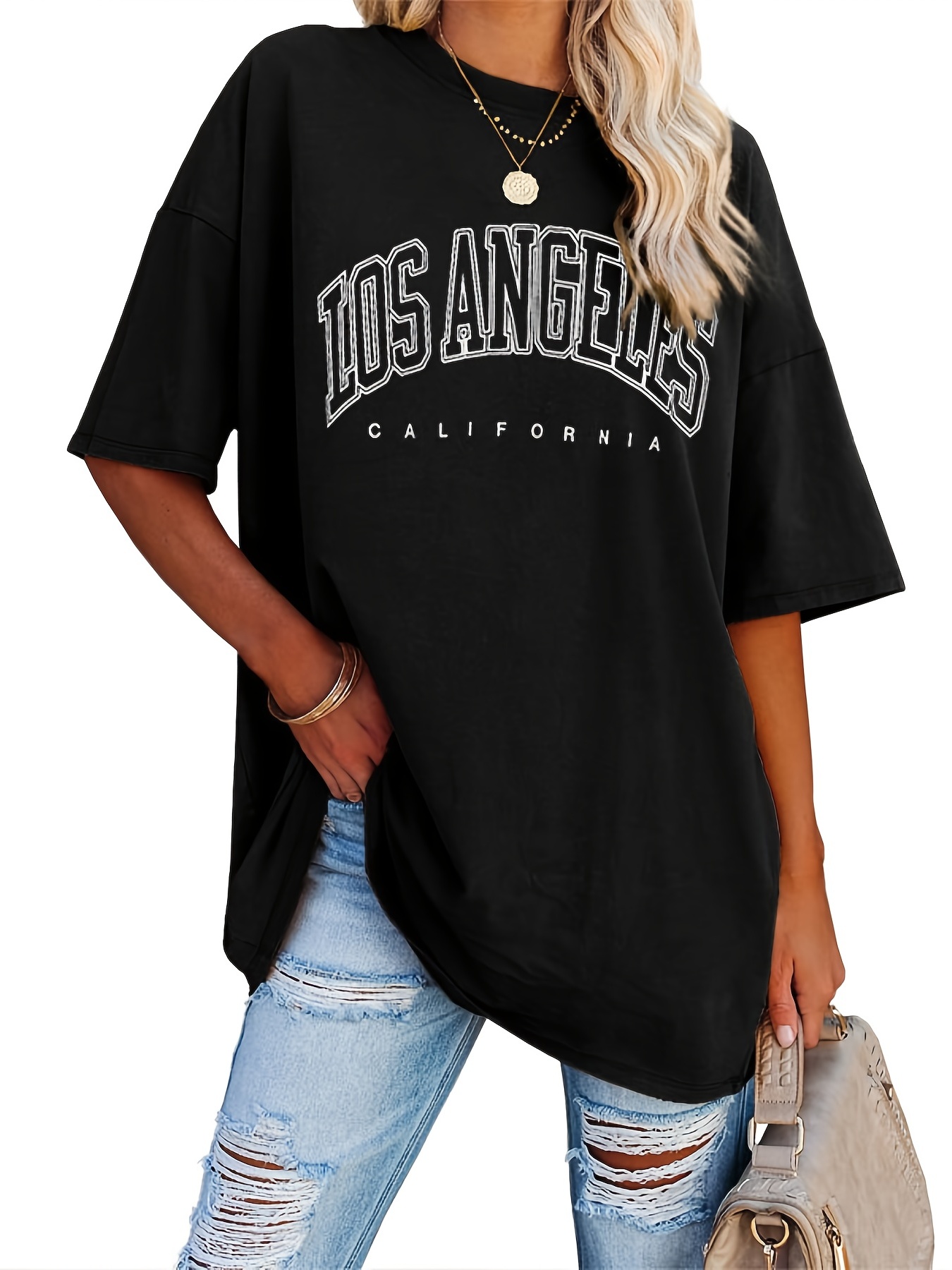 Oversized Letter Print T shirt Crew Neck Short Sleeve T - Temu