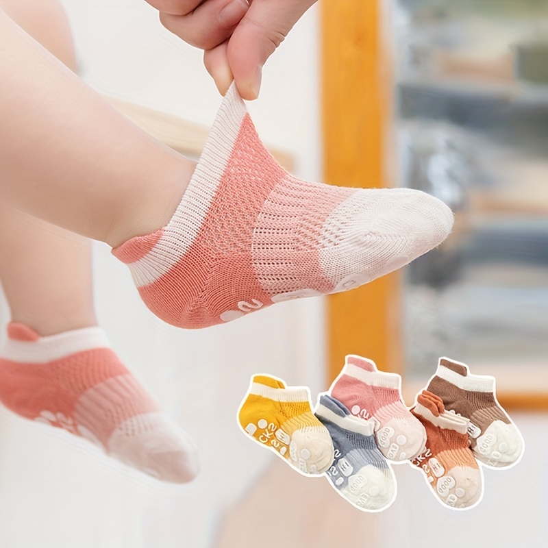 6 Pairs Children's Adults Solid Color Non-slip Floor Socks Parents Kids  Matching Trampoline Socks Elastic Socks For Boys And Girls Outdoor  Children's