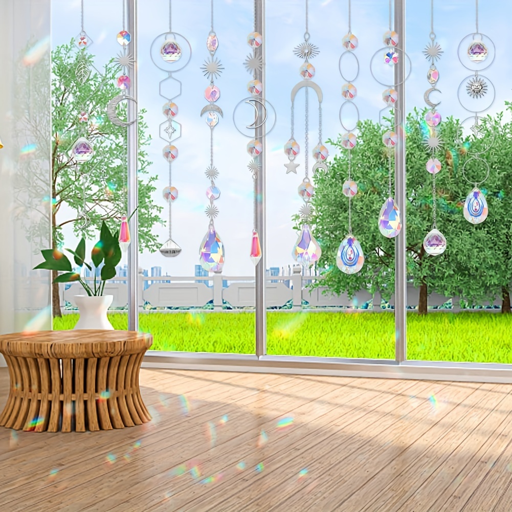 Décoration de fenêtre - Grand attrape-soleil - Ambre Suncatcher - En bois  de bouleau Ginkgo Ø 20 - Avec crochet à ventouse de 35 mm