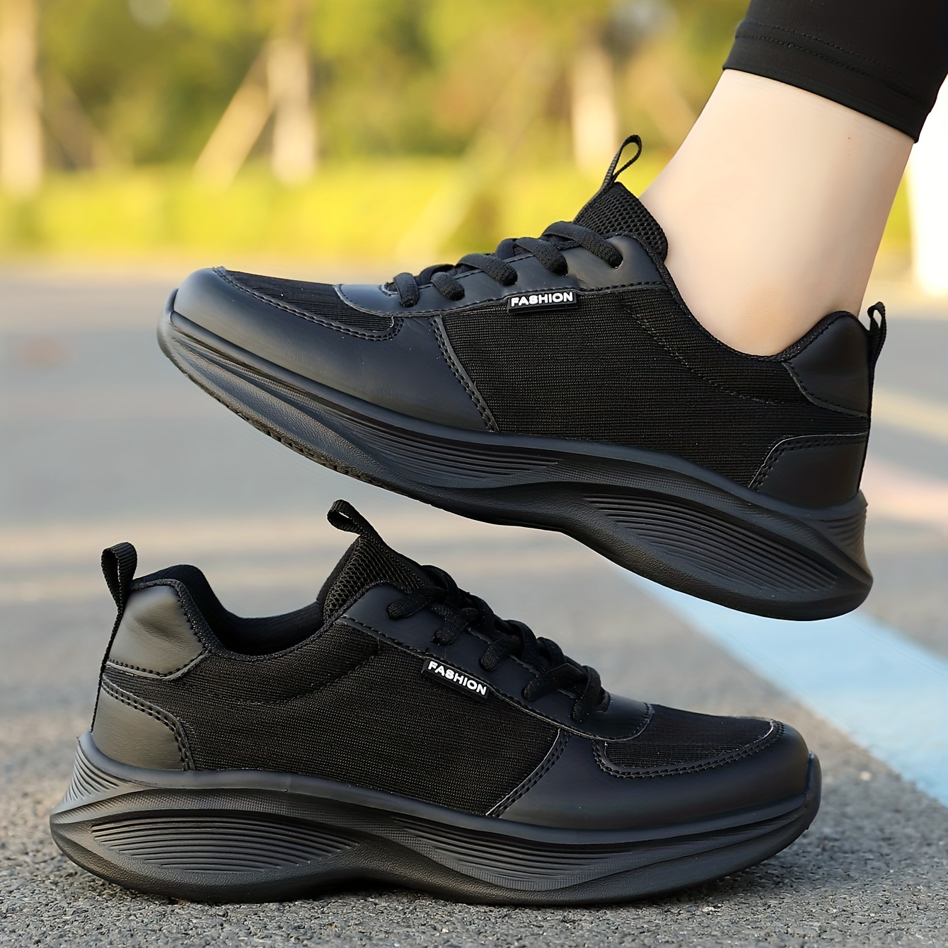 Baskets légères en maille pour femme, Chaussures de course respirantes en  maille à lacets, Mode en ligne
