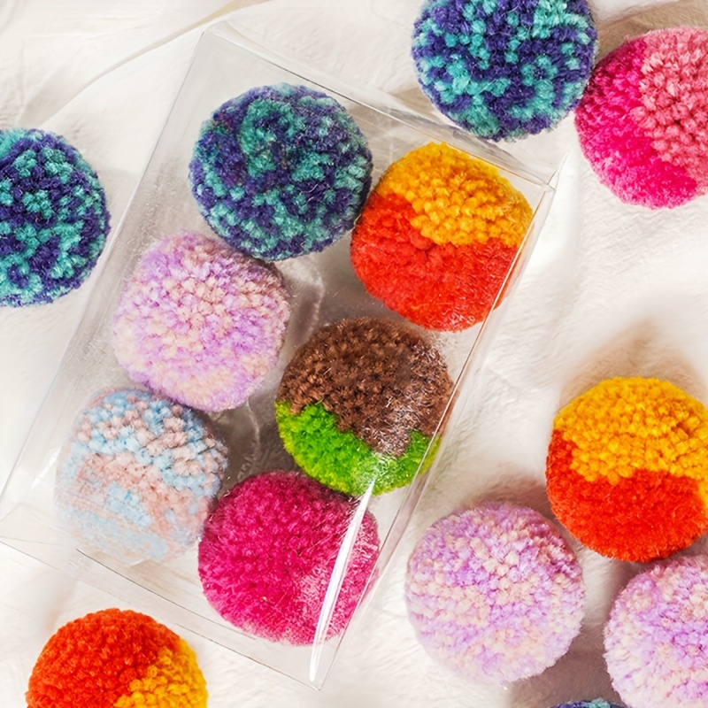 

6pcs Cat Toy Pompoms Balls, Colorful Soft Fuzzy Balls For Cats, Chewing Toys Interactive Cat Toys For Indoor Cats