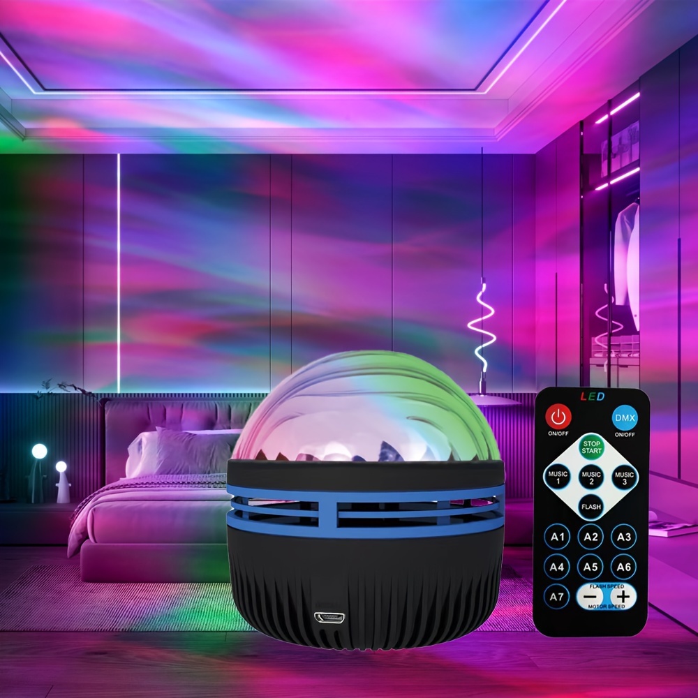 RGB LED Aurora Floor Lamp,Water Wave Wall Projector lights, Ambient Night  lights