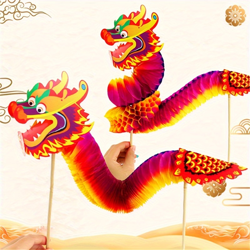 Baluue 2024 Chinese New Year Dragon Statue Wood Dragon Figurine Fengshui  Zodiac Dragon Sculpture Year of The Dragon Tabletop Wealth Luck Success