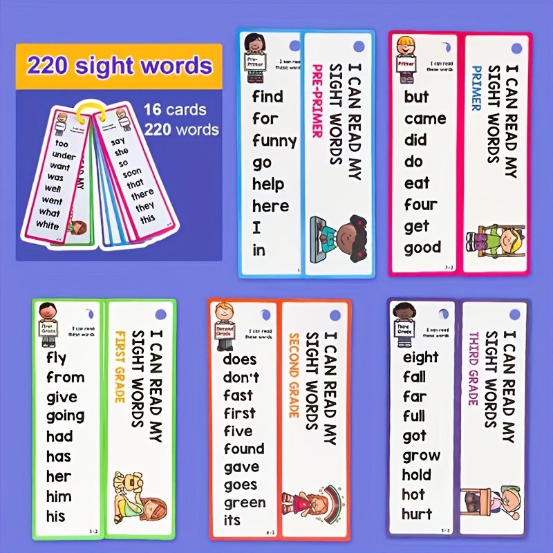 16pcs High Frequency Words English Language Cognition Cards for Children