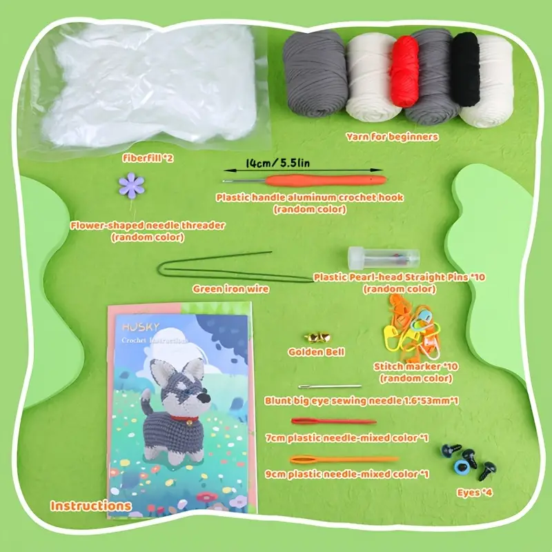 Easy Yarn Crochet Kit For Beginners(grey Dog), Crochet Animal Kit, Complete Crochet  Starter Kits For Adults With Step-by-step Video Tutorials Crochet Hook For  Christmas Birthday Gifts, High-quality & Affordable