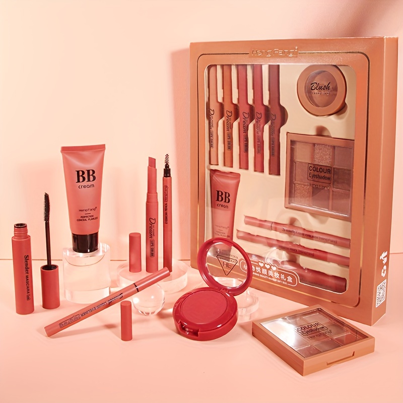 Kit completo de maquillaje para mujeres, kit de regalo de maquillaje todo  en uno, incluye corrector de sombra de ojos, paleta de polvo, lápiz labial