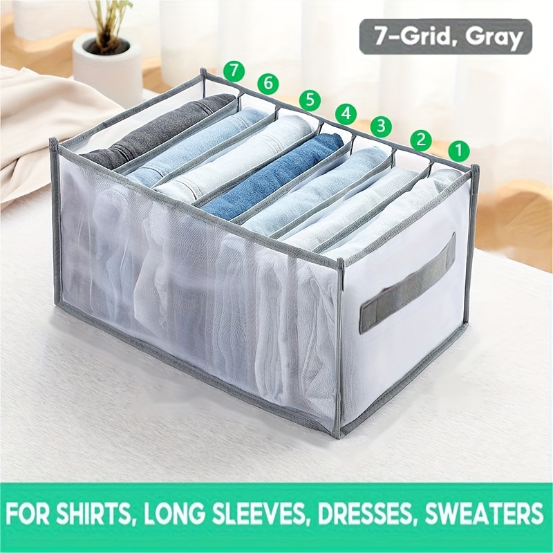 DISDADA boîte de rangement pantalon vêtements dressing rangement jeans  organisateur de pliable lavables compartiment organisateur visible solide