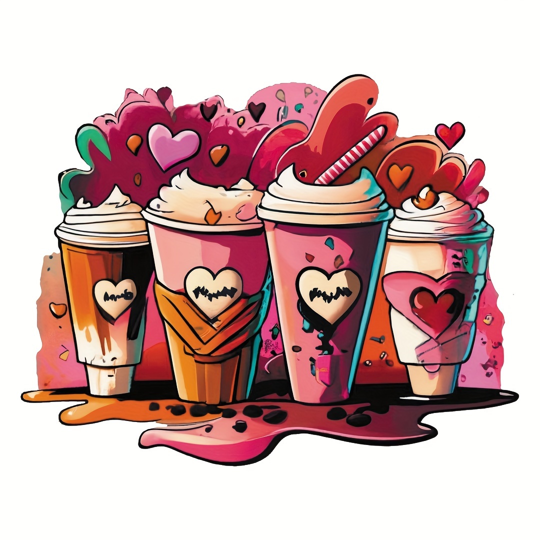 Valentine's Day Theme Iron on Sticker Gnomes Coffees Love - Temu