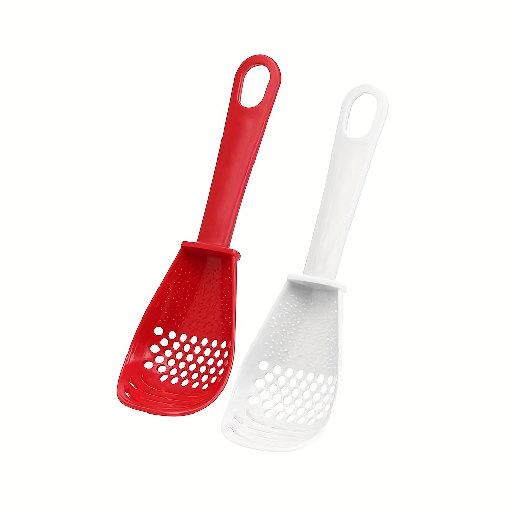 Potato Masher Grinding Spoon/Mashed Colander Water Draining Bump Serration  Multi-Purpose Strainer Scoop Kitchen Accessories