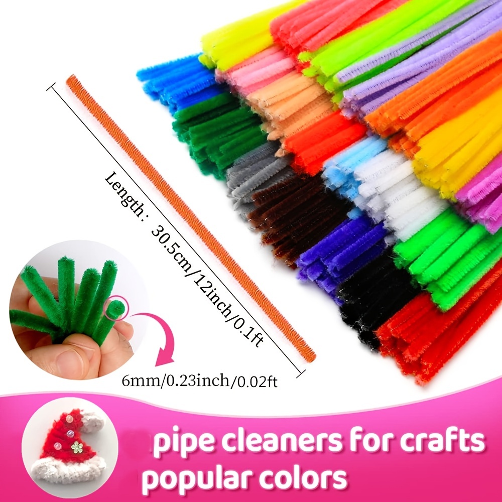 IOOLEEM 200pcs 20colors, pipe cleaners, chenille stems, pipe cleaners for  crafts, pipe cleaner crafts, art and