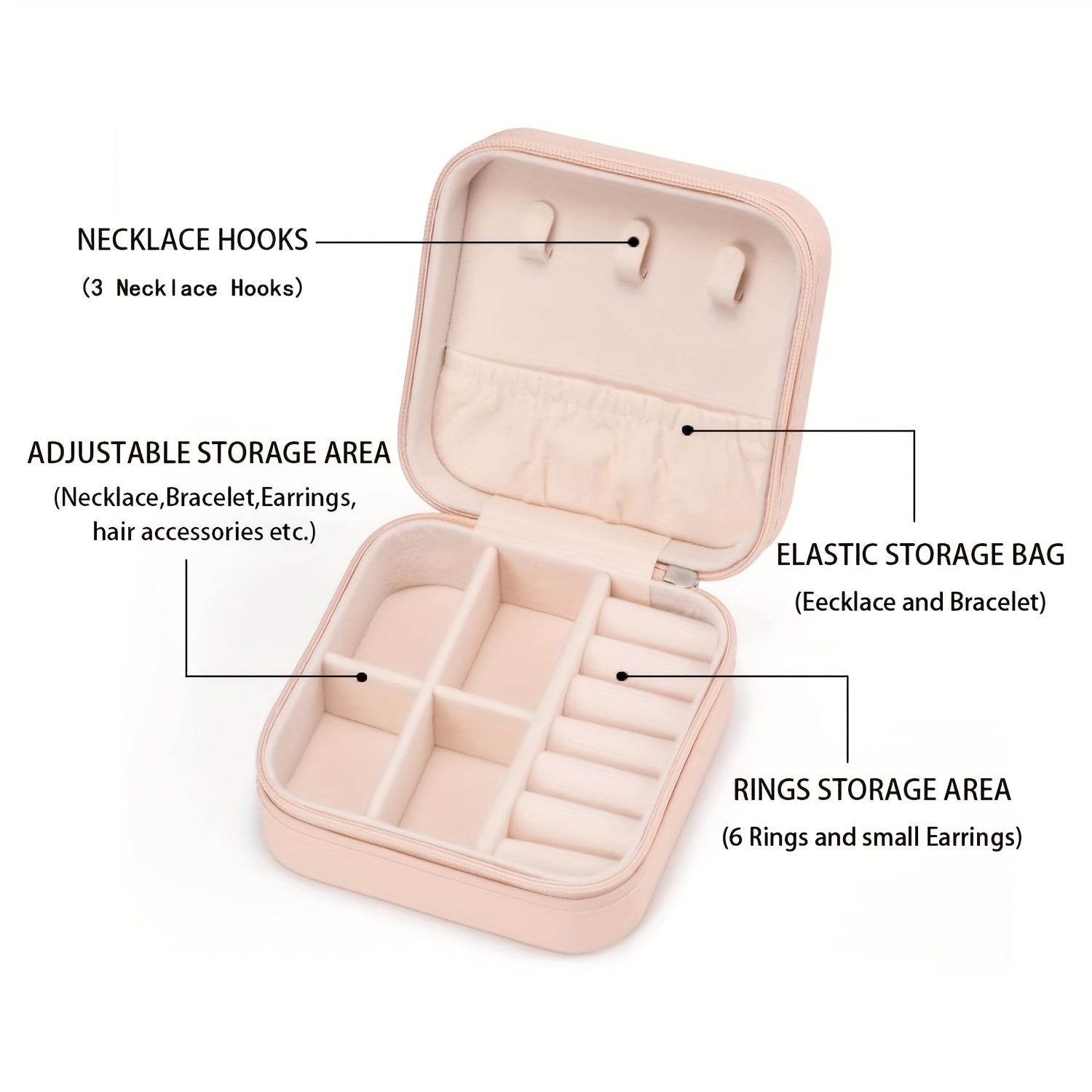 Compact Jewelry Travel Case Portable Jewelry Storage Holder - Temu
