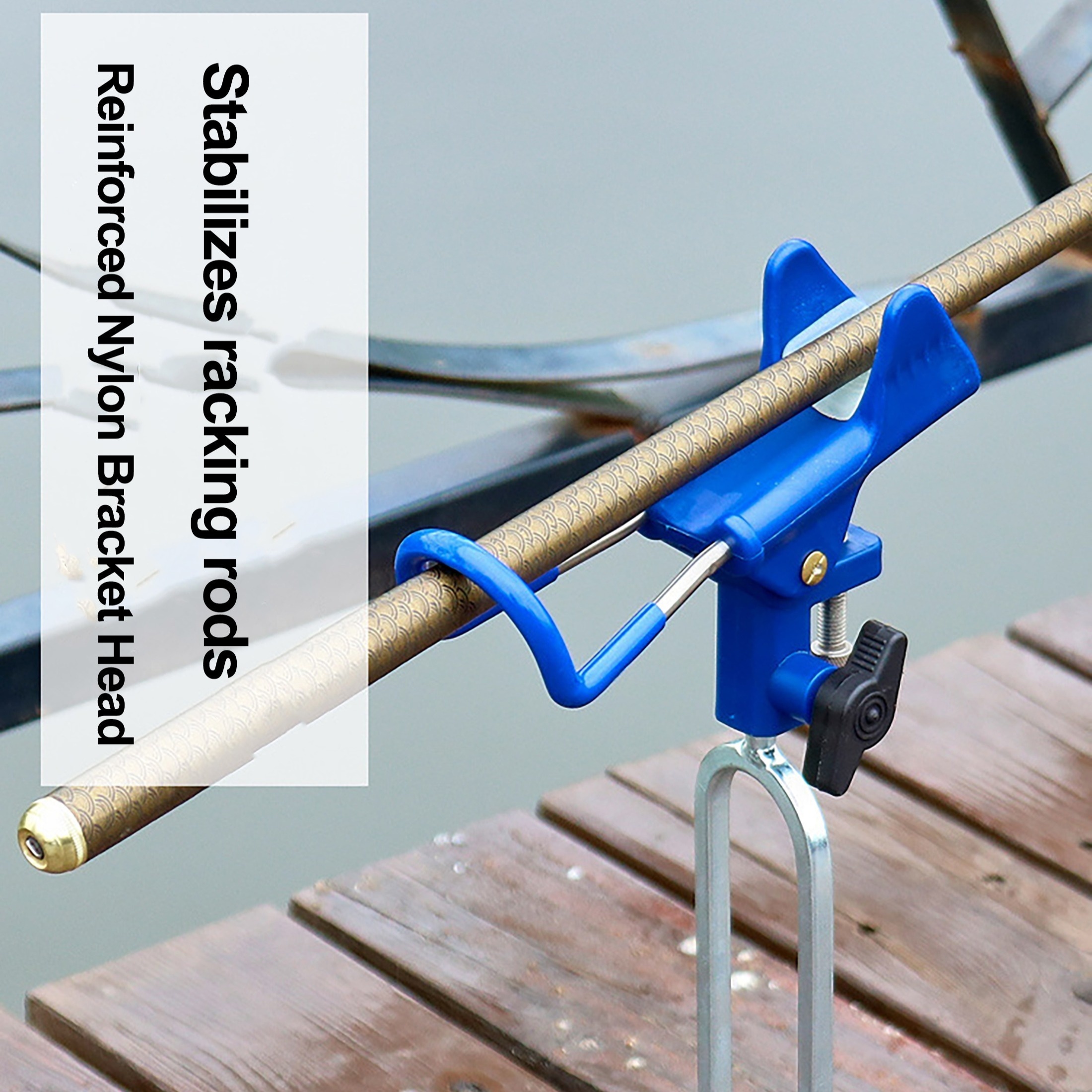 Adjustable Metal Fishing Rod Stand Support Bracket Rest Ground