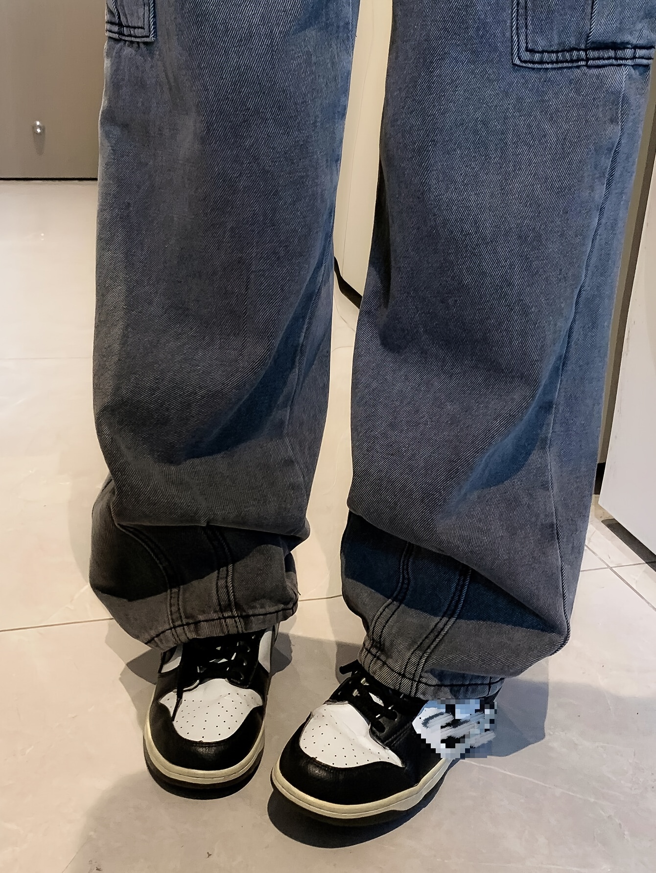 Pantalones De Mezclilla De Cintura Alta Con Bolsillos Cargo Con Solapa,  Jeans De Pierna Recta * Medio De Tiro Alto, Informales Y Modernos, Jeans Y