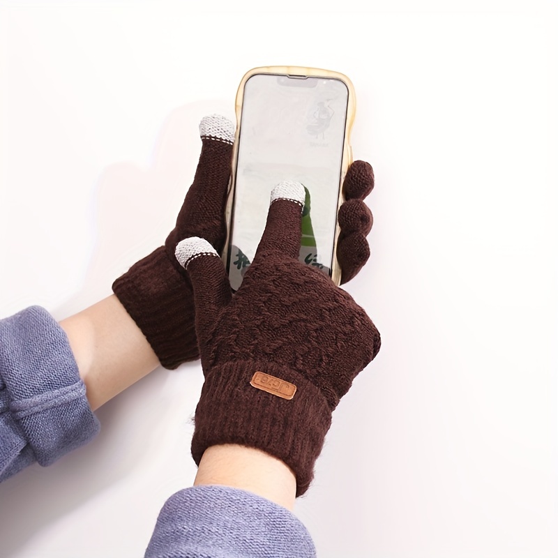 Gants Tricotés D'hiver Unisexes À Motifs Géométriques Gants - Temu