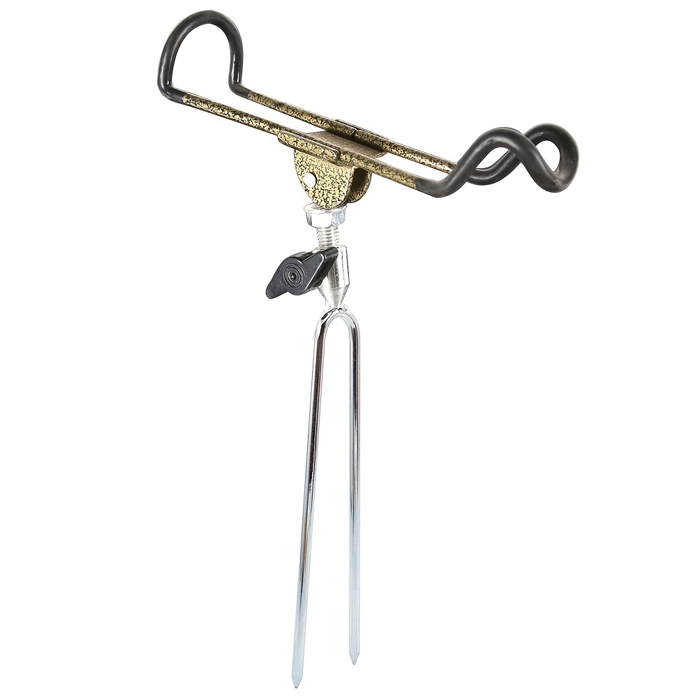 1pc Dual-use Stainless Steel Fishing Rod Bracket, Universal Ground Inserted  Fishing Pole Rack, Fishing Gear
