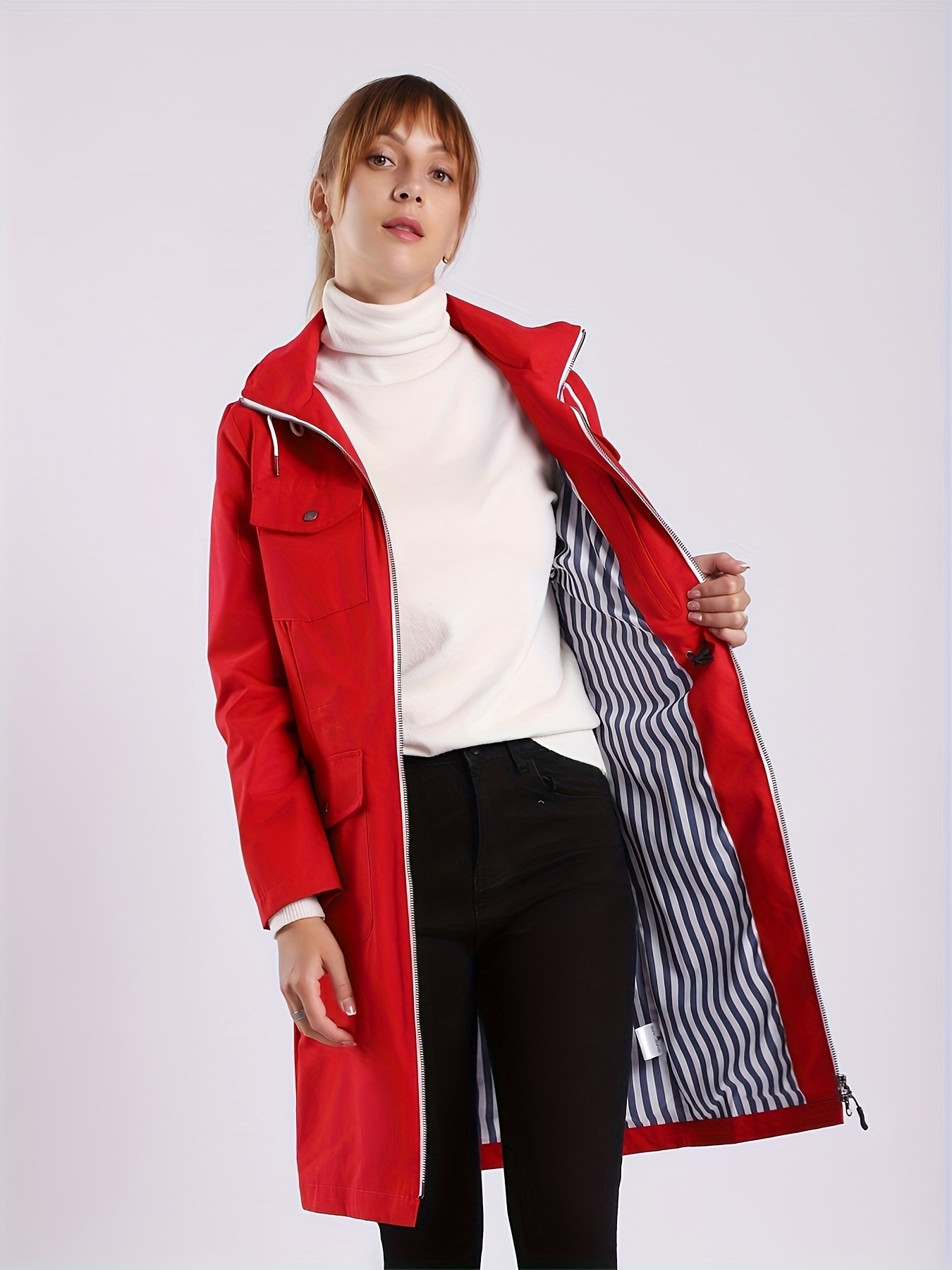 Női Hosszú Vízálló Széldzseki, Szélálló Thermal Jacket Kabát, Női Ruházat