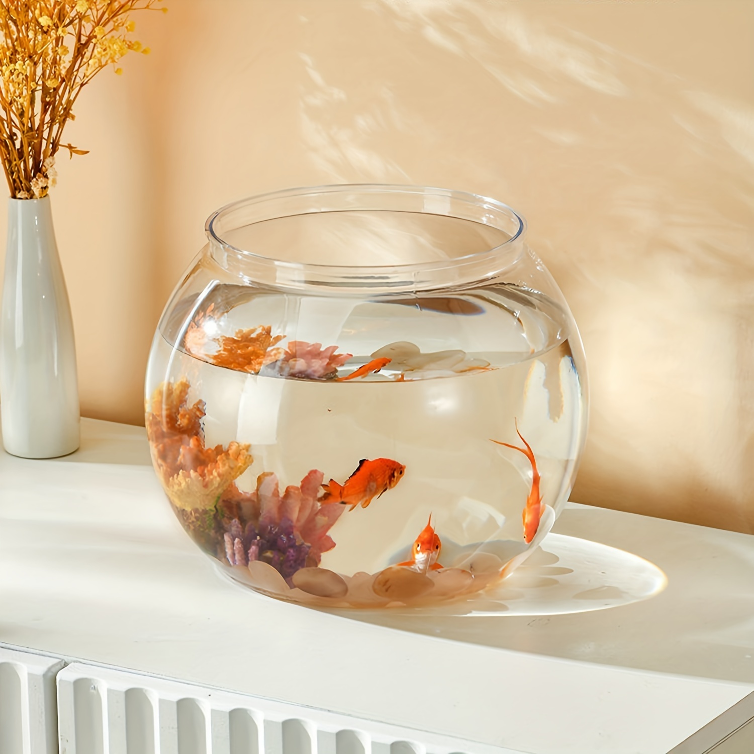 Square Glass Fish Tank White Glass Desktop Small Fish Tank - Temu
