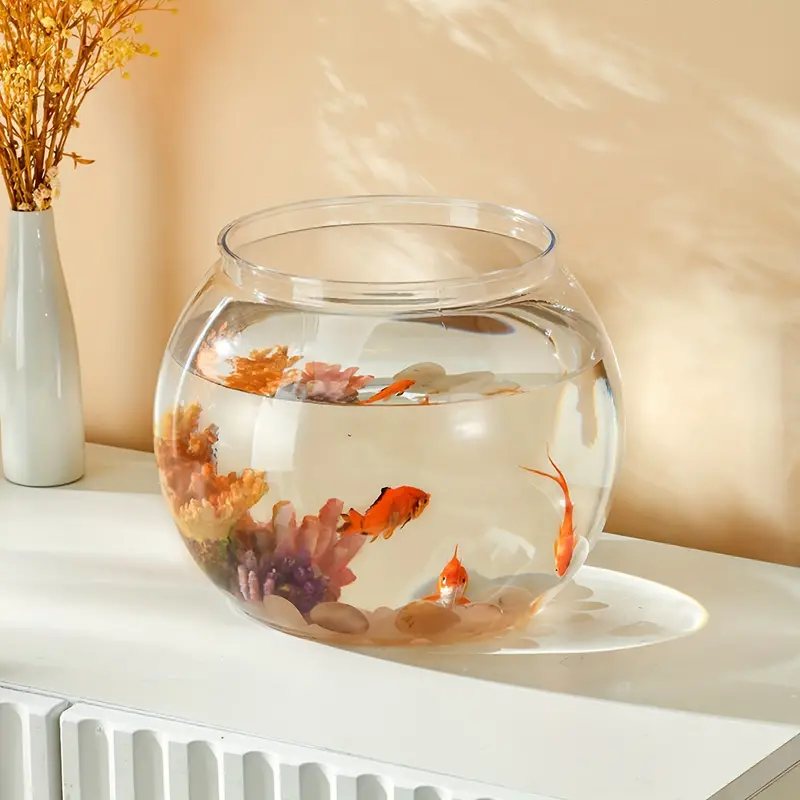 Aquarium Fish Tank Transparent Small Aquarium Goldfish Tank Round Fish Bowls