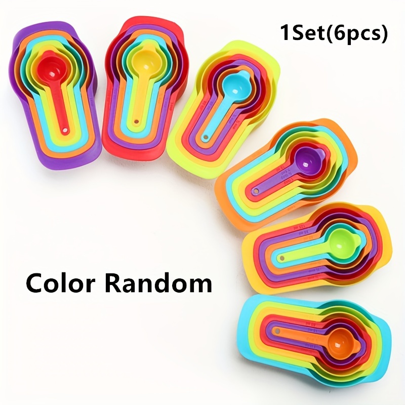 6 Pcs Measuring Cup And Spoon Set Multicolor Baking Cooking Kitchen Tool