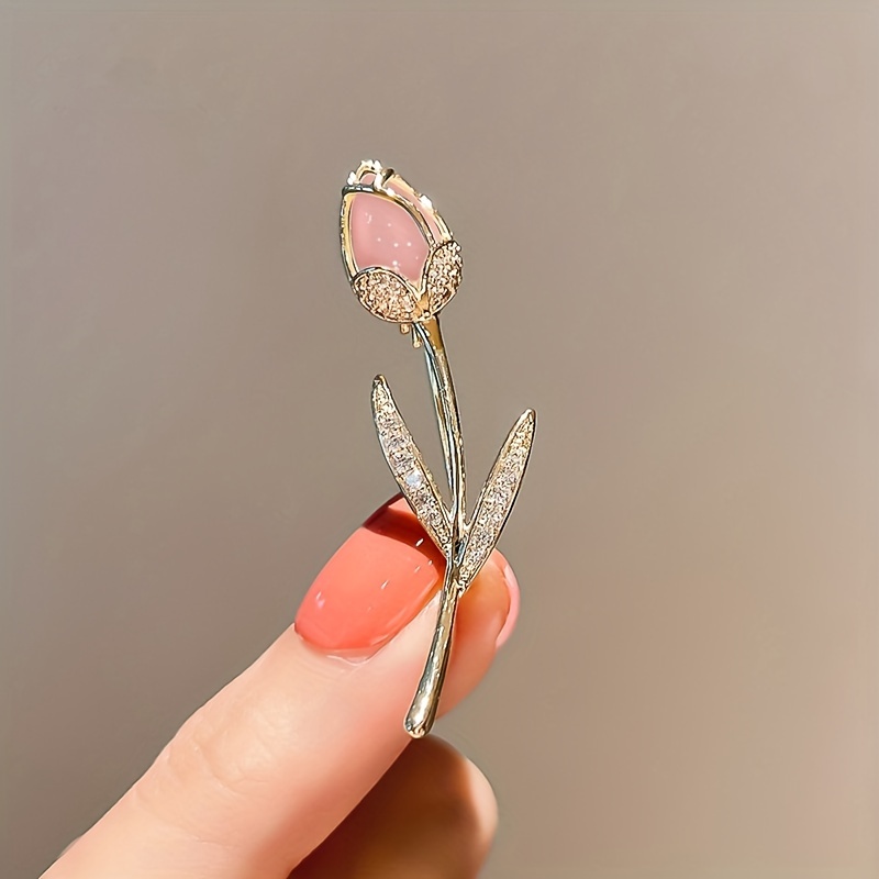 Elegant Tulip Flower Rhinestone Brooch Pin For Women And Girls - Perfect  For Scarves, Clothing, And Accessories - Temu United Arab Emirates