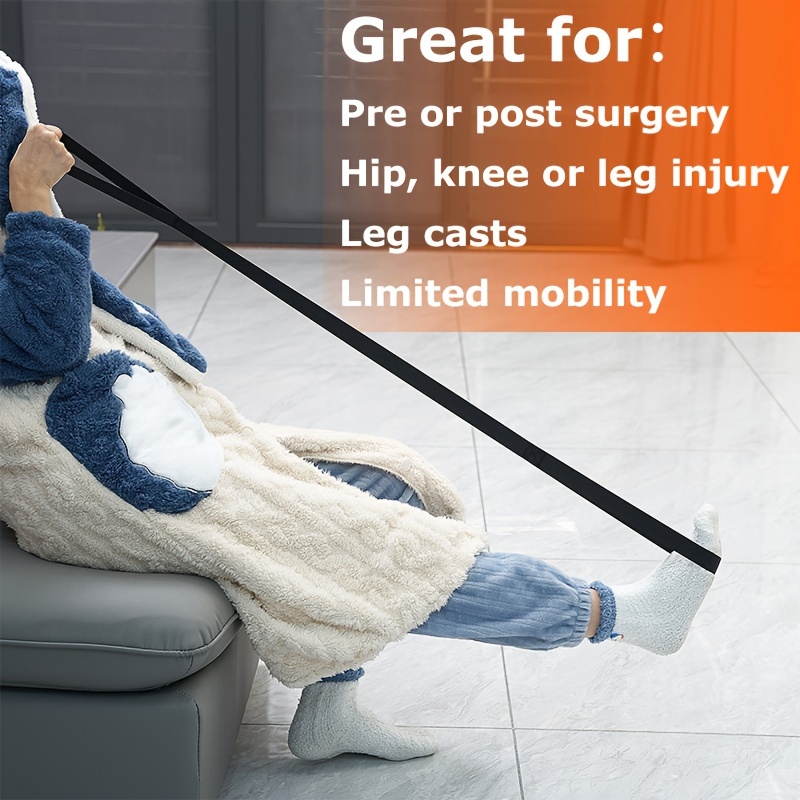 45 Inches Long Leg Lifter With Loops For Hands And Feet Leg Lifter Strap  Hip Knee Replacement Surgery Recovery Kit Foot Lifter Easily Get In And Out  Of Bed Car Wheelchair 
