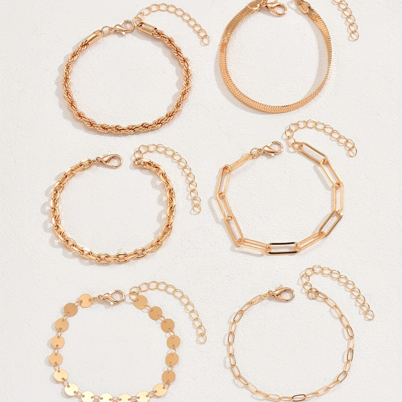 Vintage Multilayer Chain Bracelet Set Women's Geometric Gift