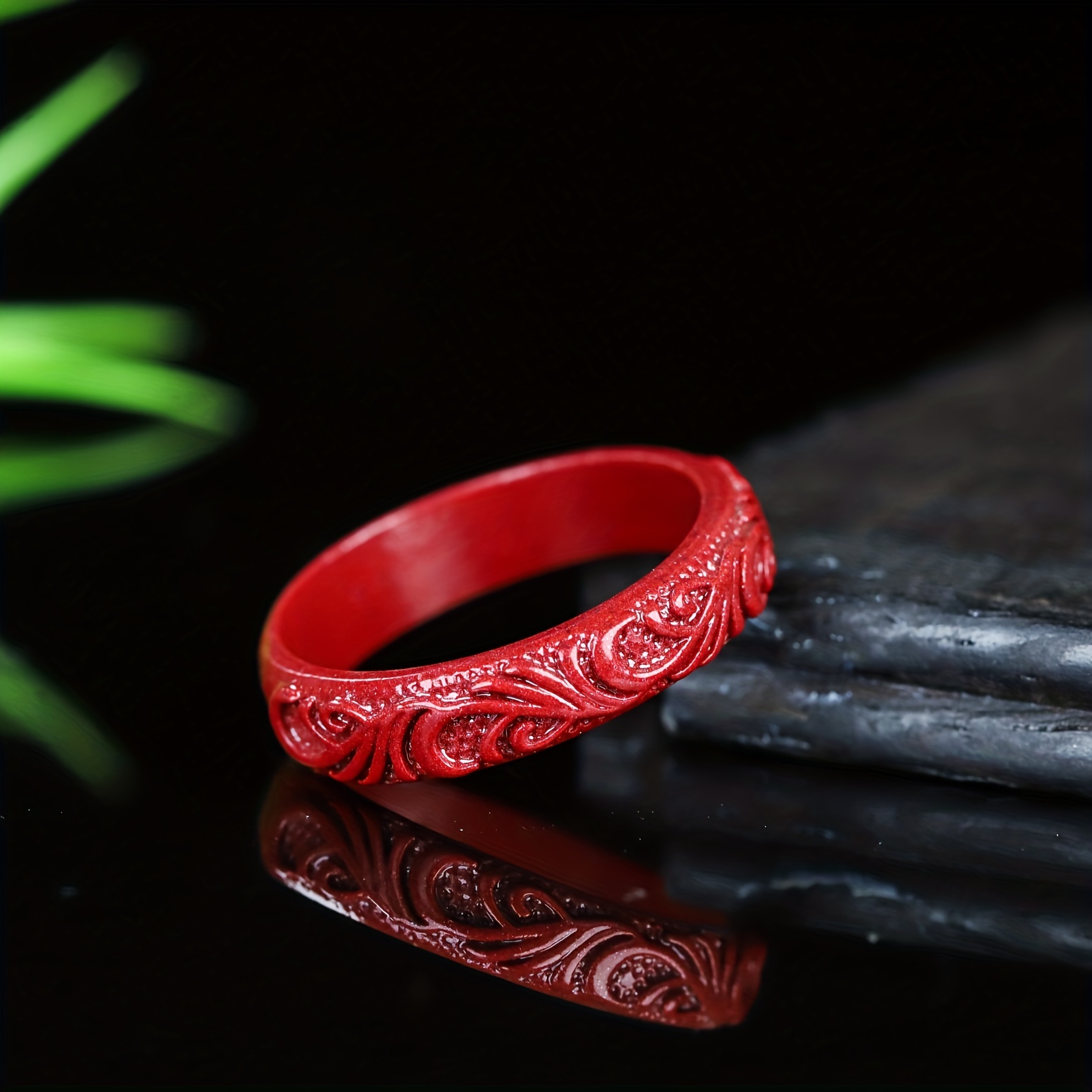 Men's Natural Jute Engraved Ring Unisex