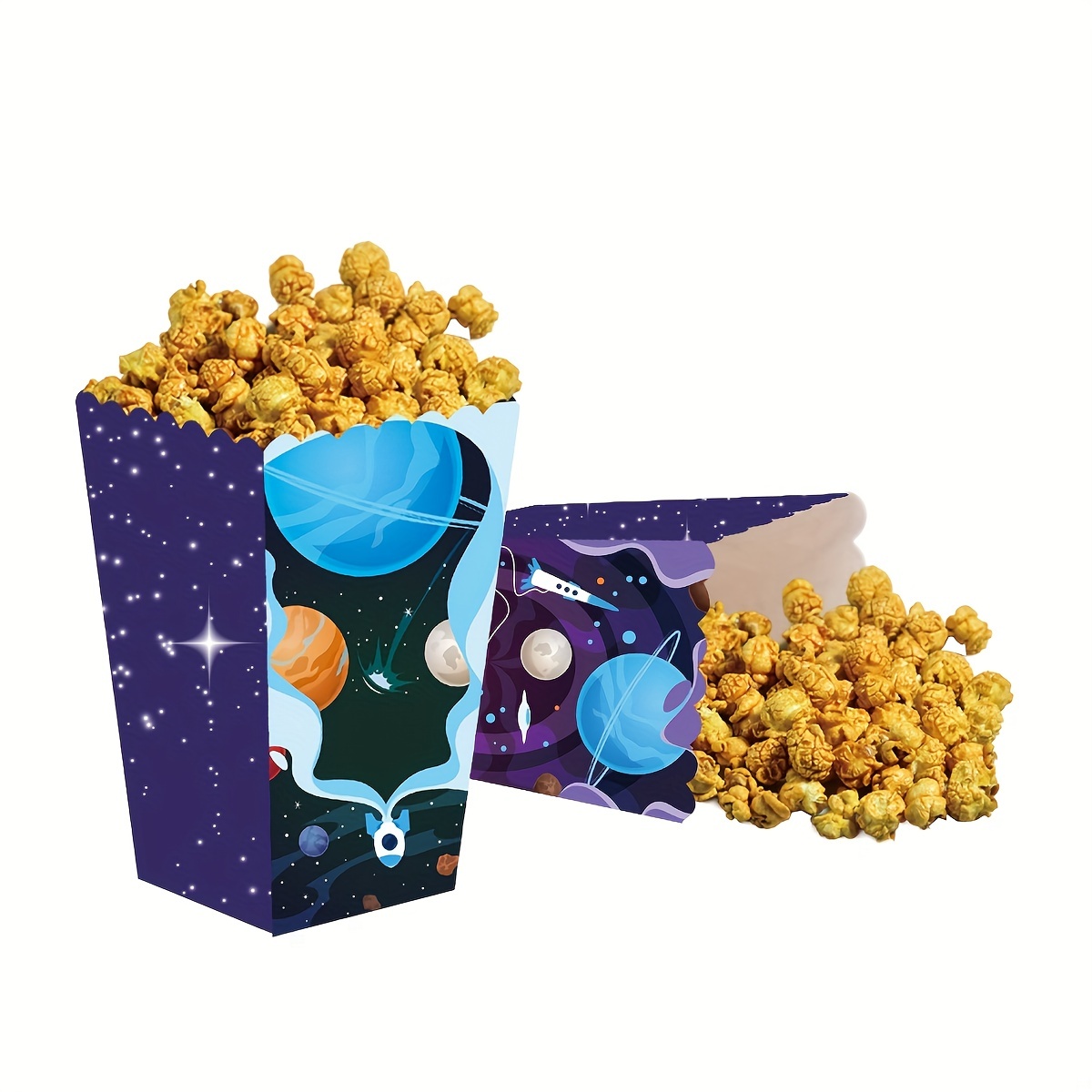 Space Astronaut Theme Collapsible Popcorn Box Birthday Party - Temu