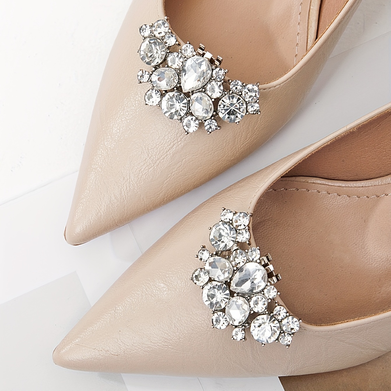 Trendy Round Shiny Shoe Clips Wedding Party Shoe Accessories - Temu