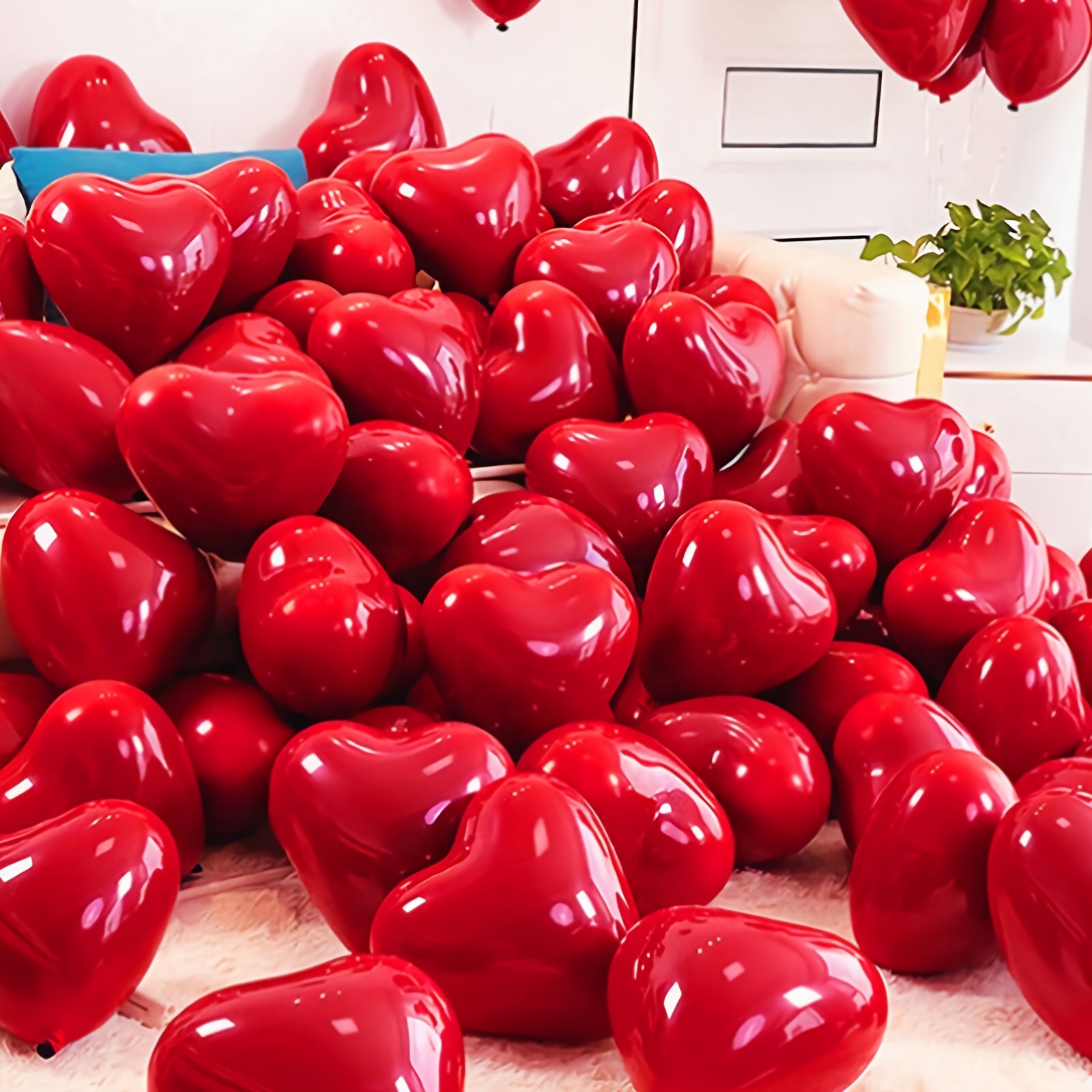 100 Piezas/paquete De Corazones Rojos Con Lentejuelas Láser, Colgantes De  Globos En Forma De Lluvia Para Decoración De Bodas, Día De San Valentín Y  Cumpleaños, Moda de Mujer