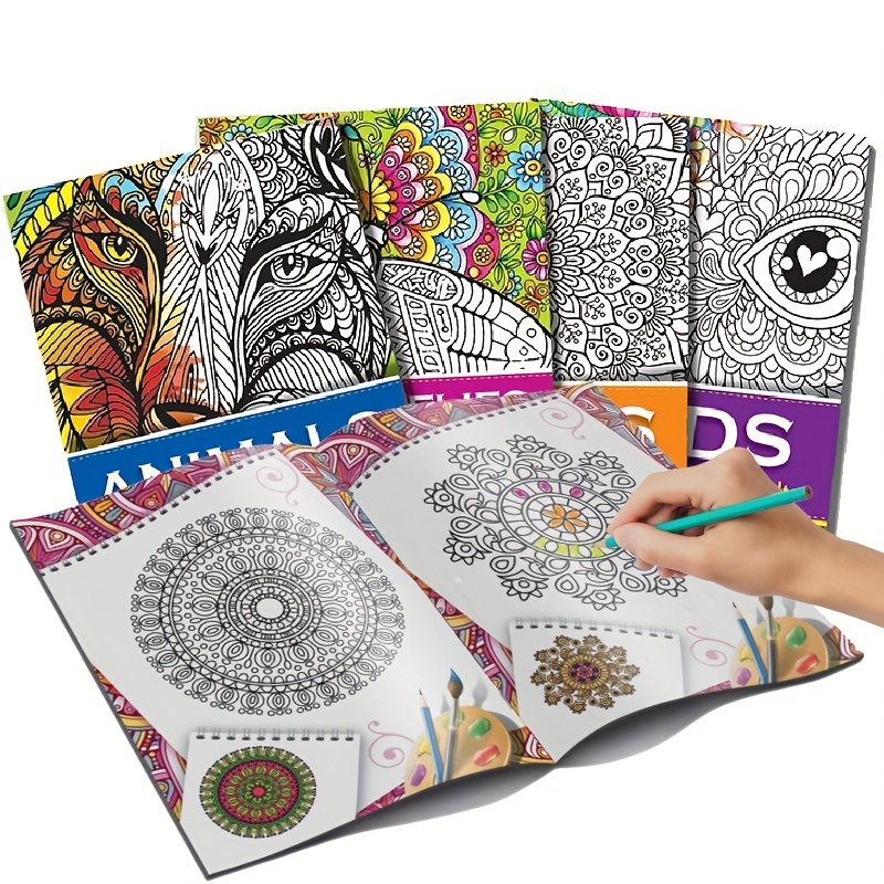 Hand Drawn Coloring Book Adult Children Stress Relief Doodle