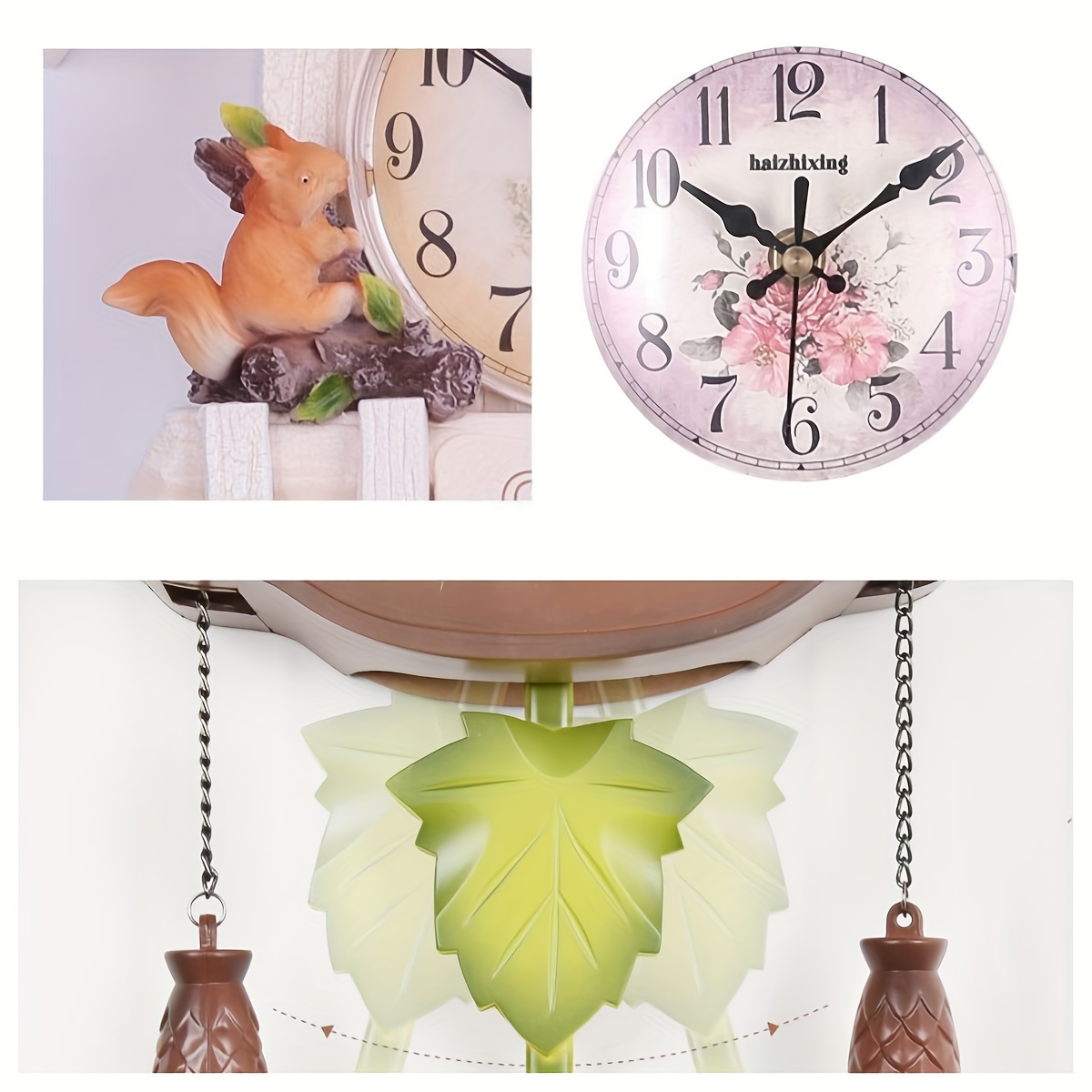 Reloj de cuco de cuco, reloj de pared pequeño y moderno con canciones  naturales de pájaros o llamada de cuco, reloj Coo Coo con péndulo para arte  de