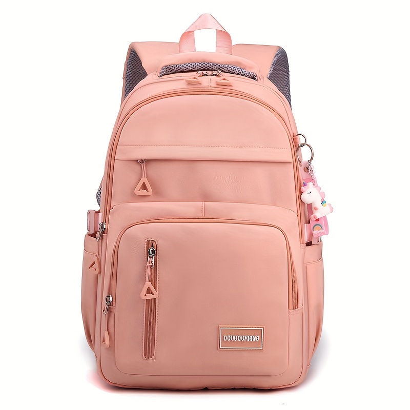 Large Capacity Waterproof Backpack Solid Color Fashion - Temu Canada