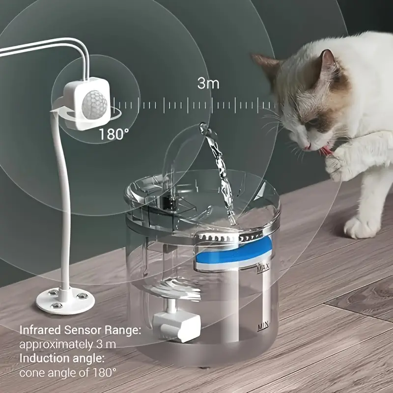 Smart Water Switch USB Sensor de movimiento automático Sensor de bebedero de  fuente para gatos y perros