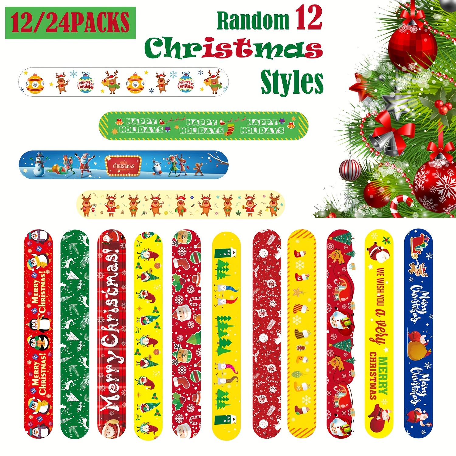  48 Pieces Snowflake Slap Bracelet Winter Theme Snowman Snap  Bracelet Kids Party Favors Classroom Prizes Kids Bracelet Slap Bracelets  Wristbands for Kids Children Winter Party, 12 Styles (Snowflake) : Toys &  Games