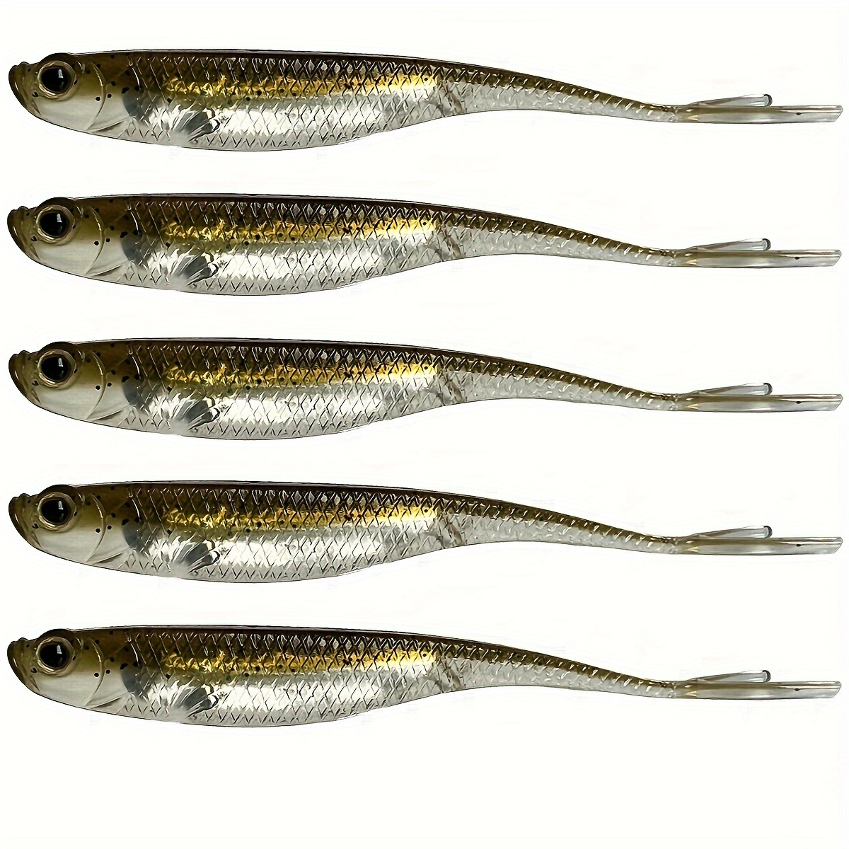 5/6pcs Soft Plastic Baits, Soft Swimbaits For Crappie Bass Fishing Lures,  Realistic Shad Bait, Outdoor Fishing Tackle
